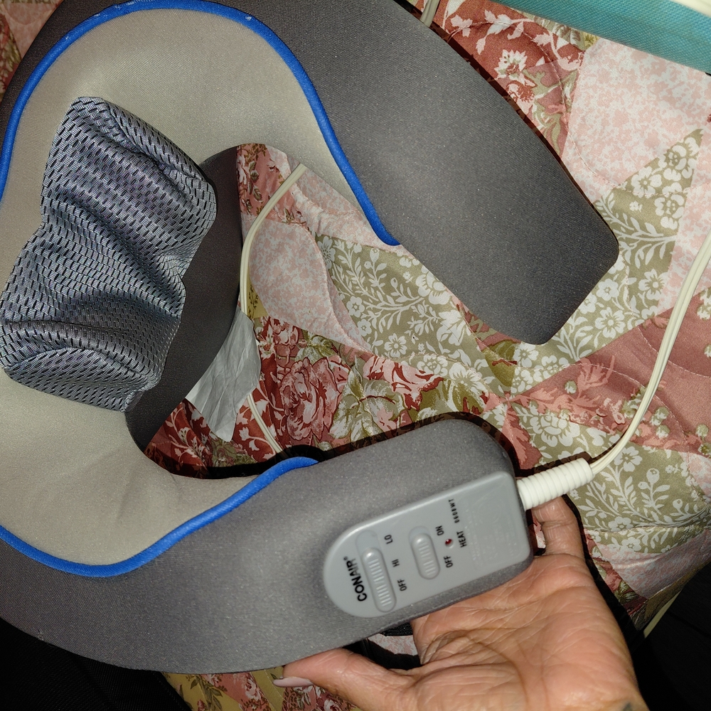Gray and Blue Neck Massager